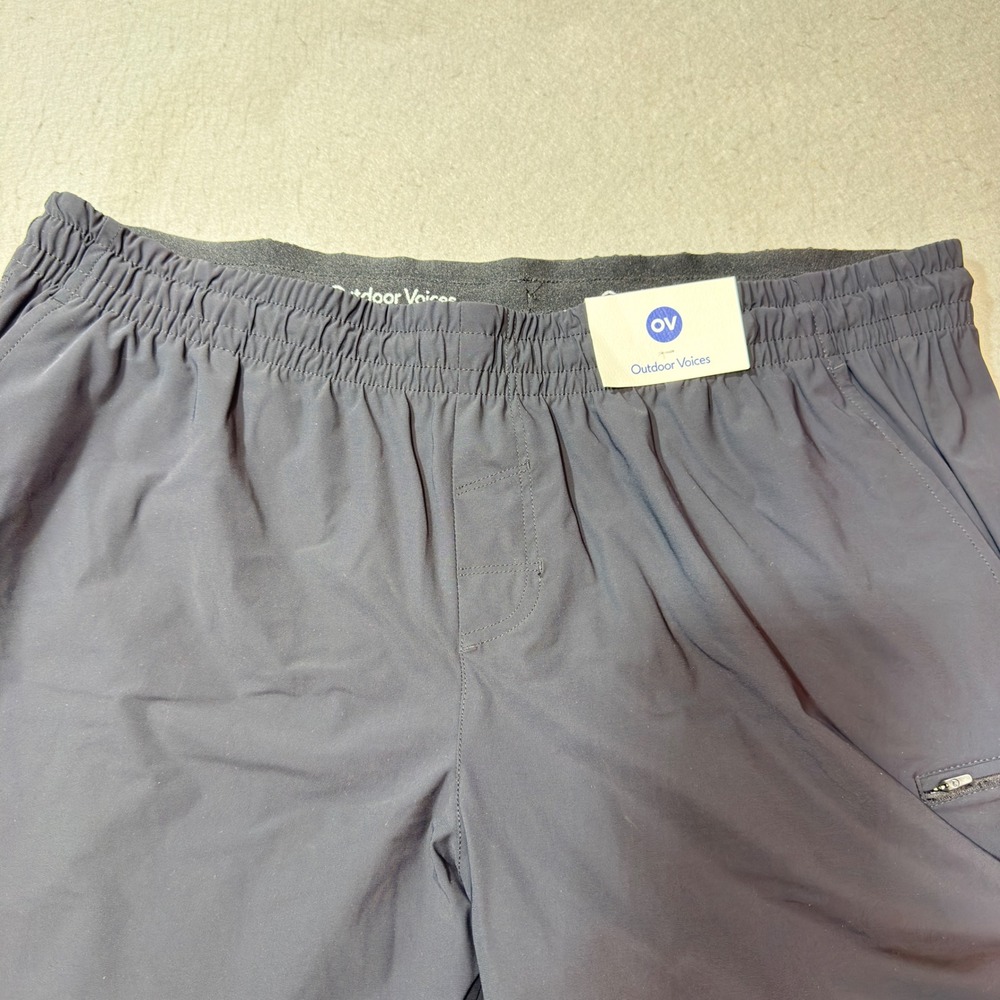 Outdoor Voices Athletic Shorts Men XXL Charcoal Grey Zipper Pockets Lightweight